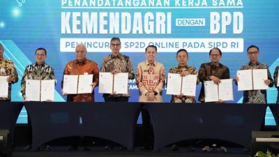Bank Jatim Teken PKS dengan Kemendagri untuk Peluncuran SP2D Online