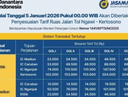 Tarif Tol Ngawi–Kertosono Disesuaikan Mulai 5 Januari 2026