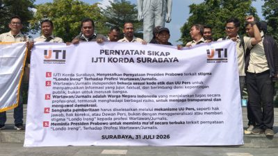 IJTI Surabaya Desak Permintaan Maaf Terbuka Presiden Prabowo atas Ucapan “Londo Ireng”