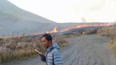 Bukit Teletubbies TNBTS Kembali Terbakar